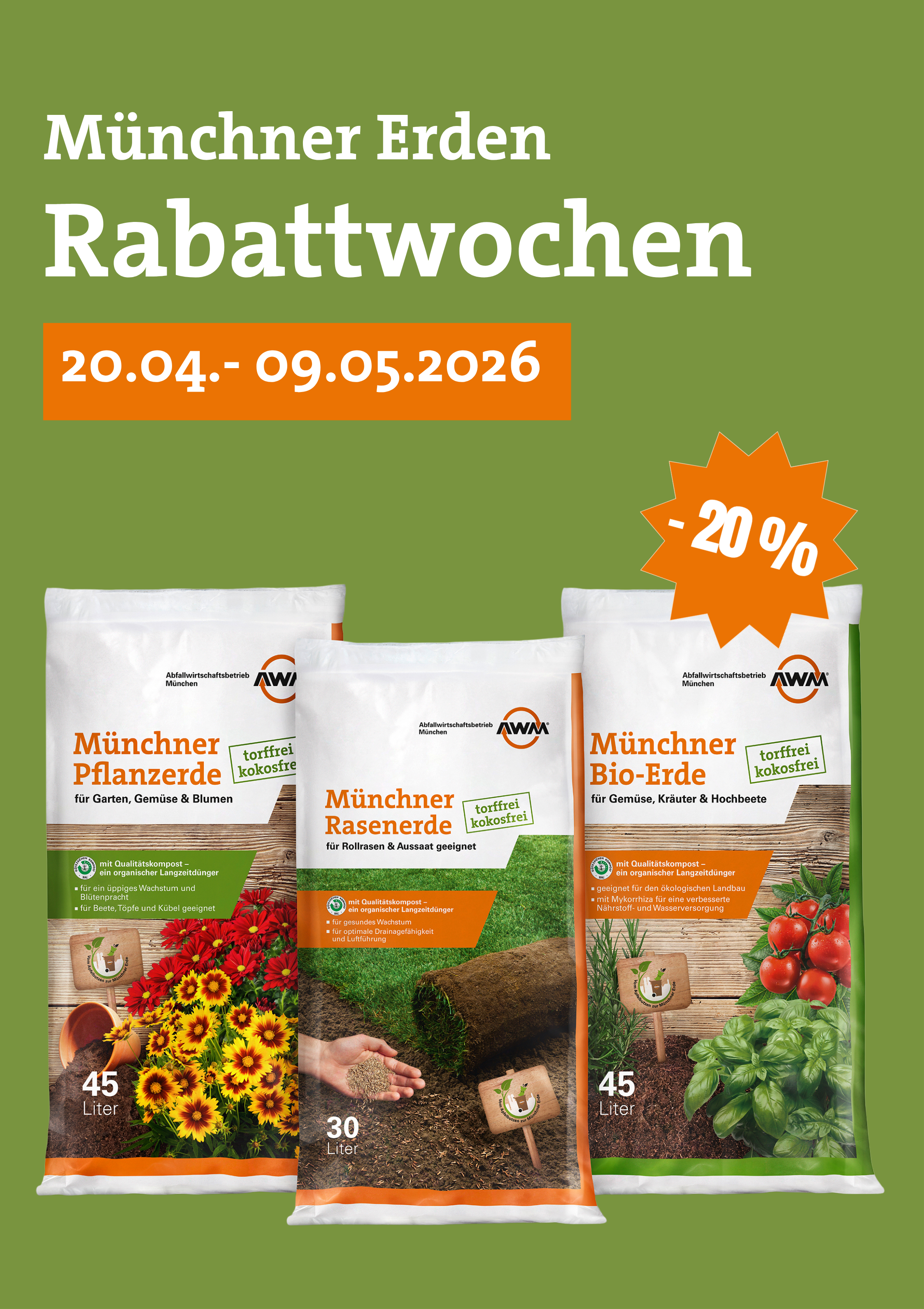 Plakat zur Münchner Erden Rabattwoche