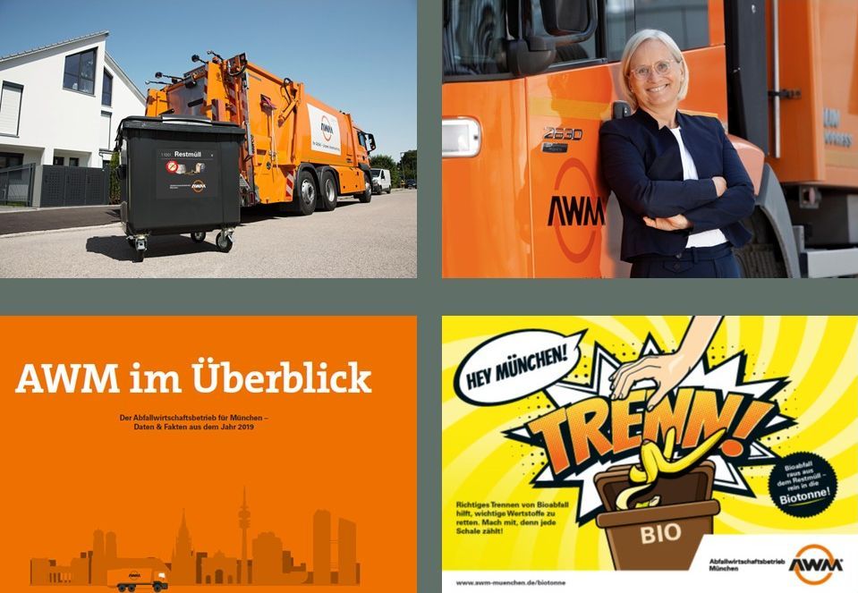 Eine Collage aus Pressefotos, dem Titelbild des Geschäftsbericht und einem Kampagnenmotiv
